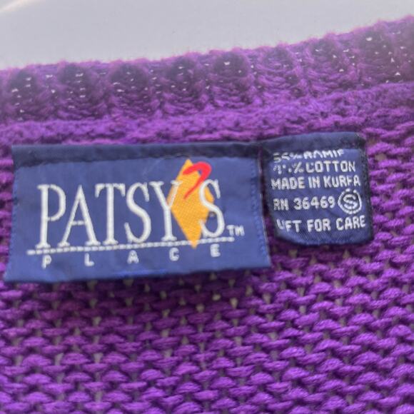 Vintage 90s Patsy's Place Cable Knit Cardigan Womens Sweater Small Y2K Preppy - Picture 10 of 13